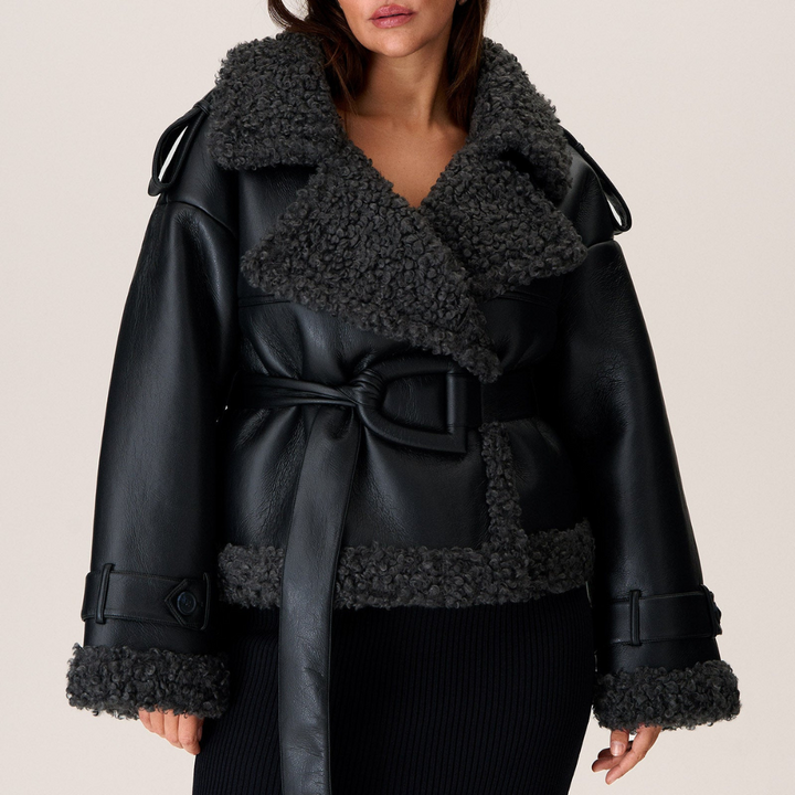 Isabelle | Belted Faux Fur Lined Coat