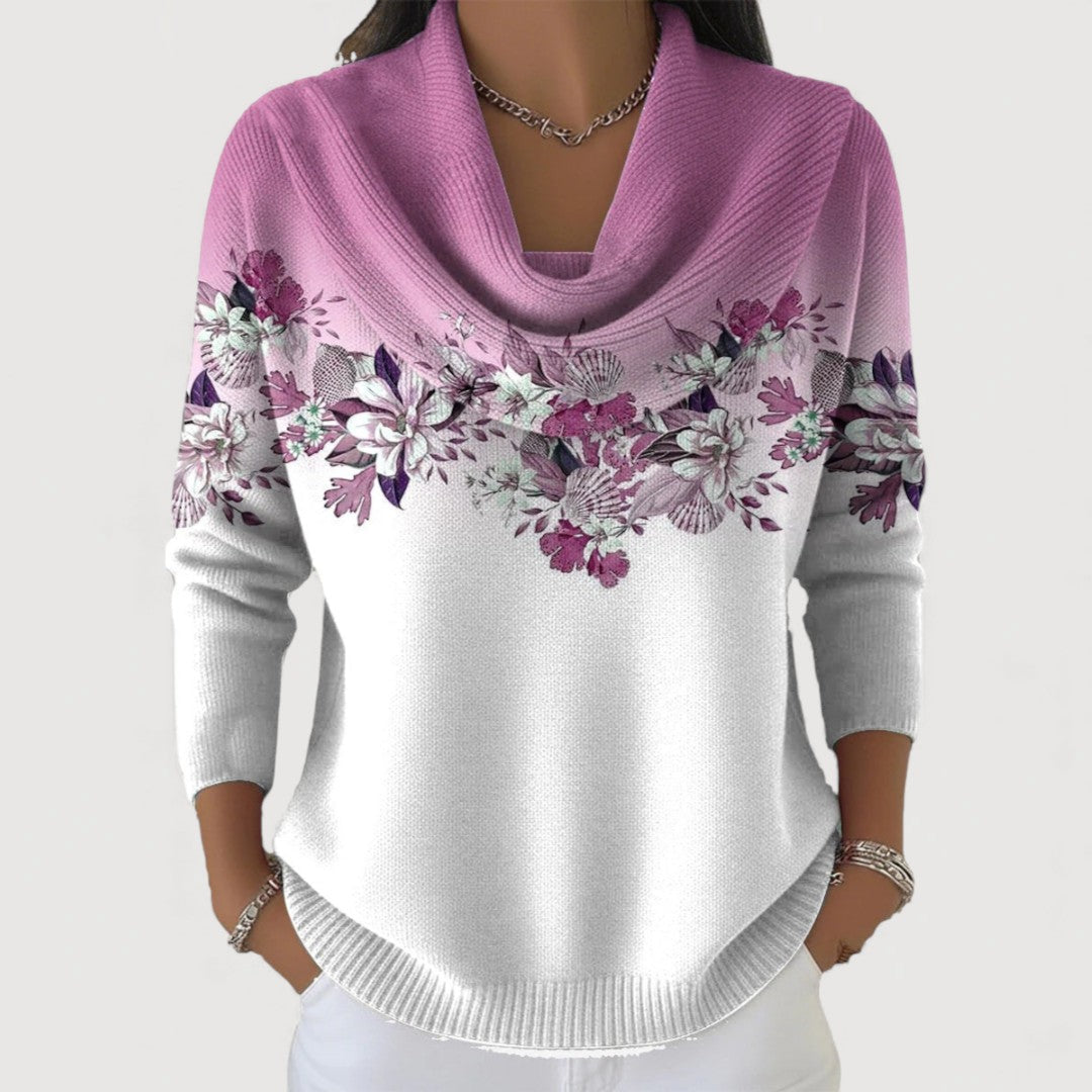 Moira | Floral Cowl Knit Jumper