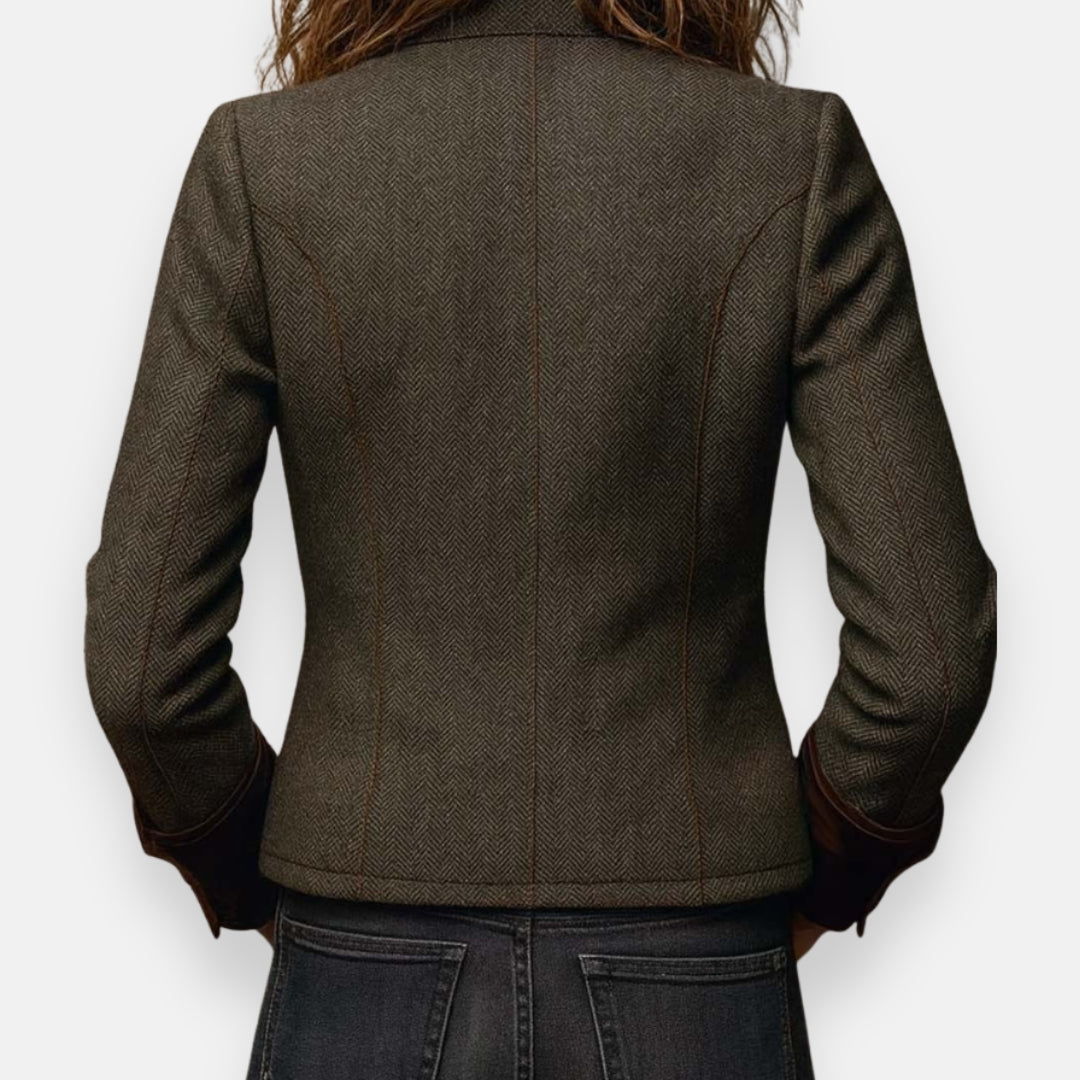Geneviève | Tweed Velvet Trim Jacket
