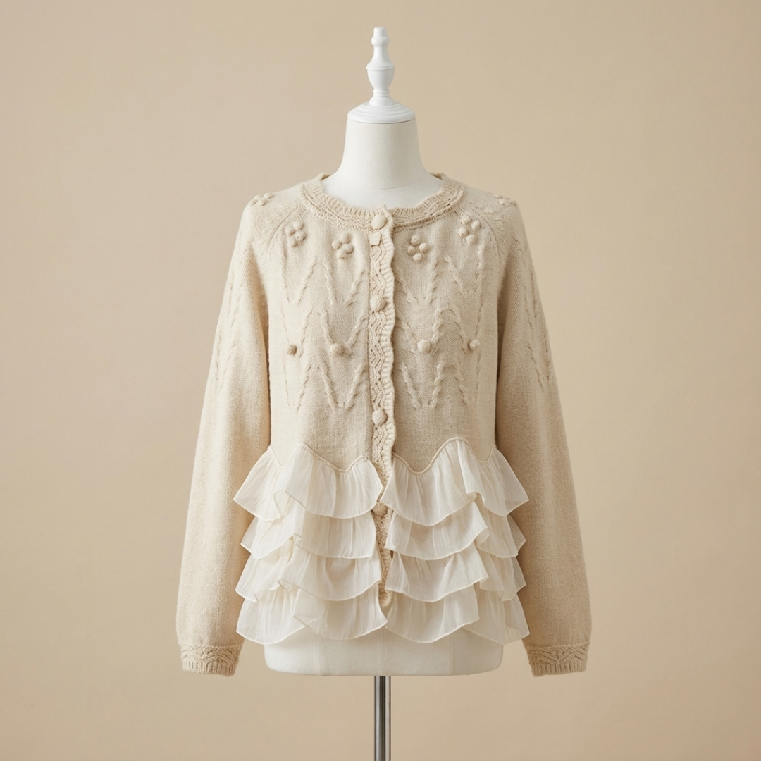 Helene | Ruffle Knit Cardigan