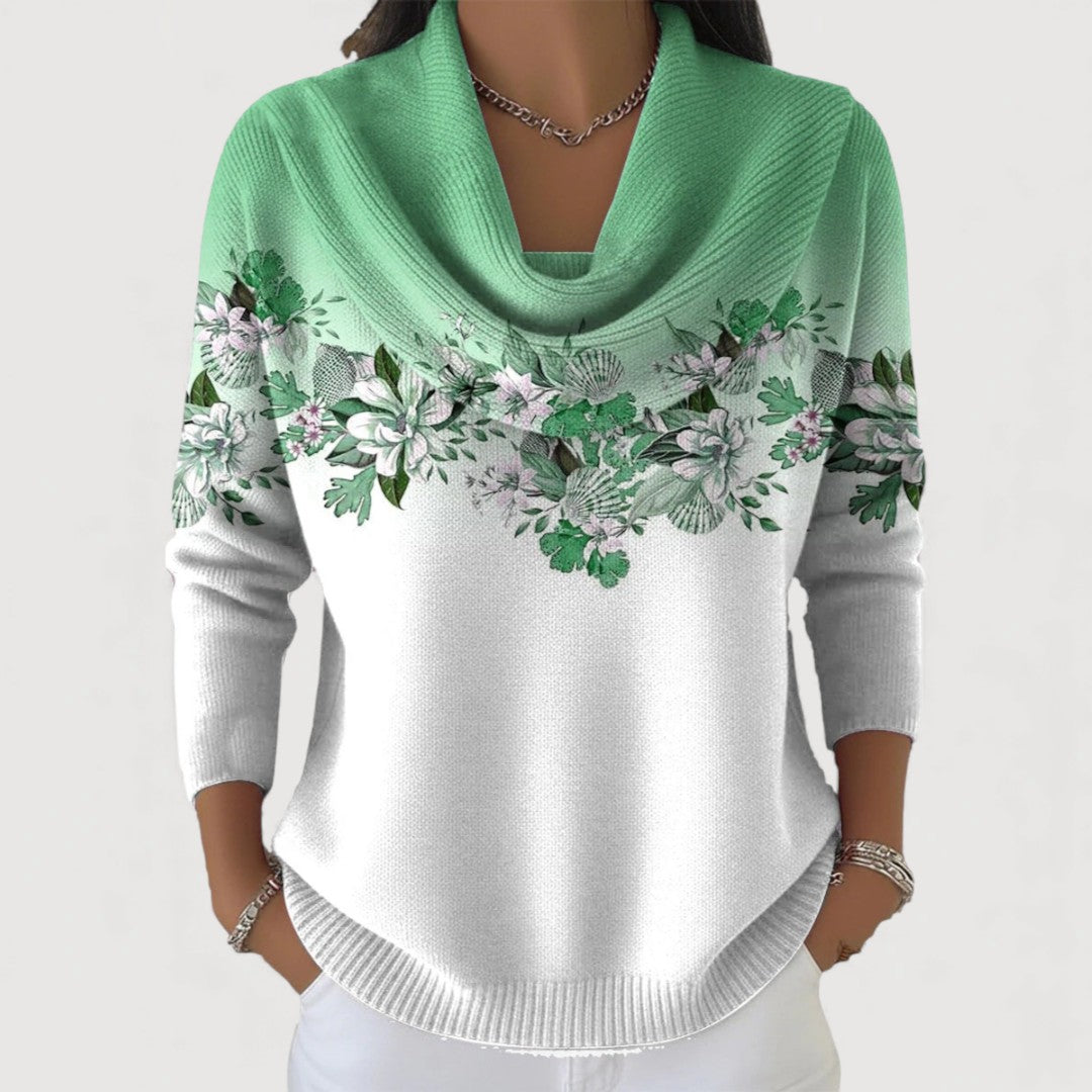 Moira | Floral Cowl Knit Jumper