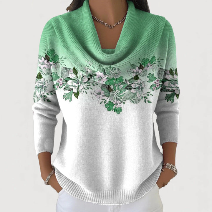 Moira | Floral Cowl Knit Jumper