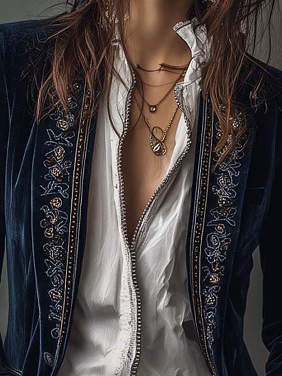 Beatrice | Embroidered Long Jacket
