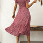 Florine | Midi-jurk met bloemenprint en rucherand