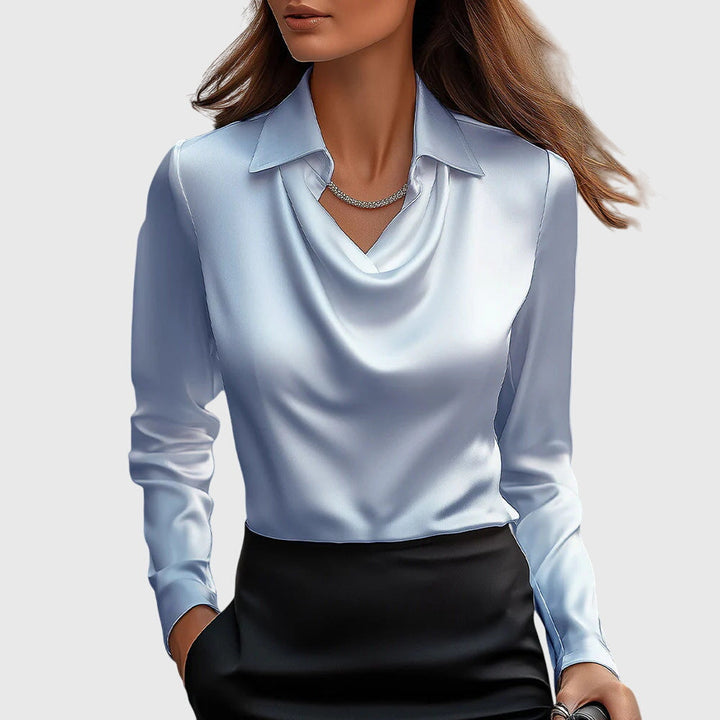 Elodie | Soft Sheen Pleated Blouse