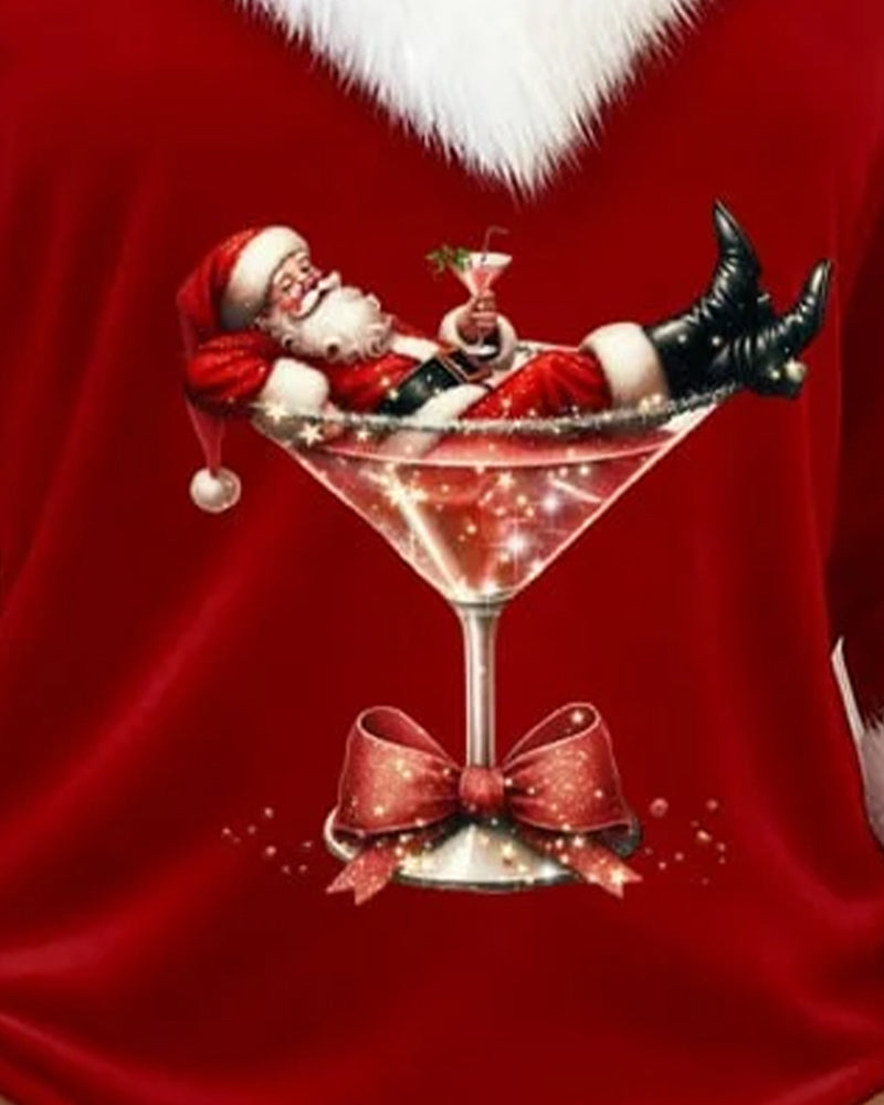 Alina | Fluffy V Neck Holiday Blouse