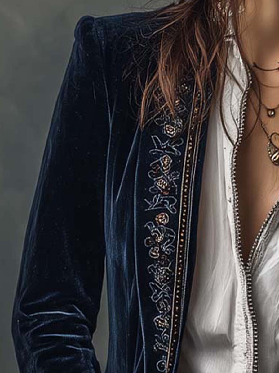 Beatrice | Embroidered Long Jacket