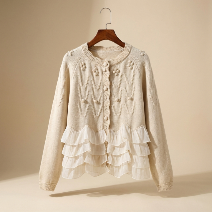 Helene | Ruffle Knit Cardigan