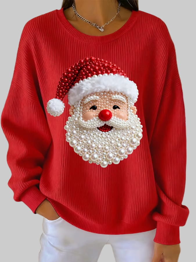 Corinne | Pearl-Accent Santa Holiday Sweater