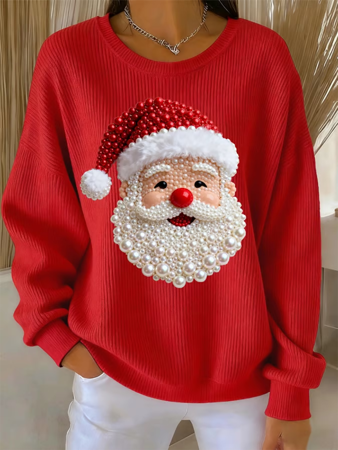 Corinne | Pearl-Accent Santa Holiday Sweater