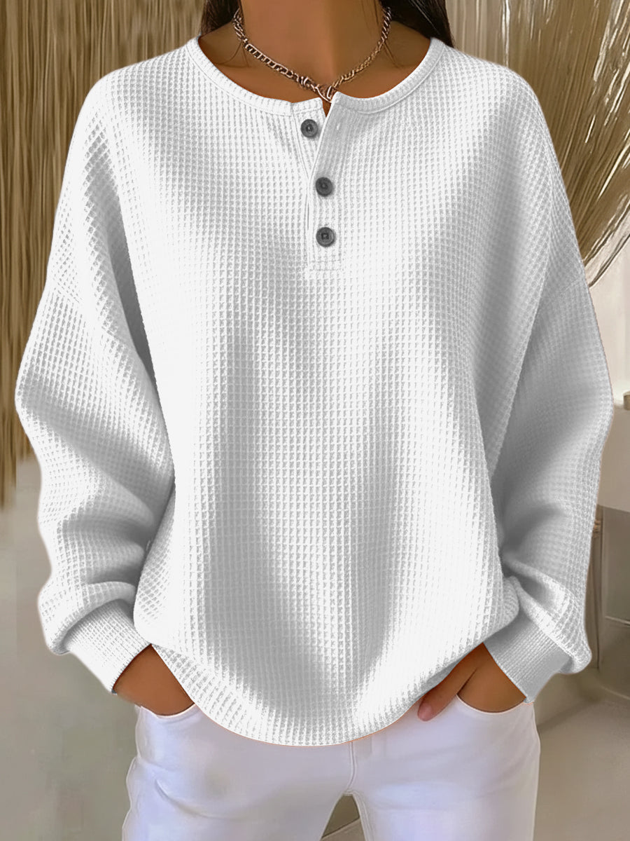 Maeve | Cozy Waffle Knit Henley