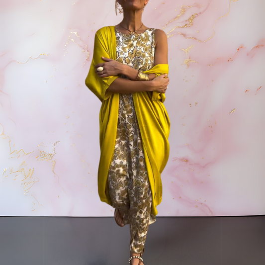 Monique | Elegant maxi-jurk met bijpassende jas