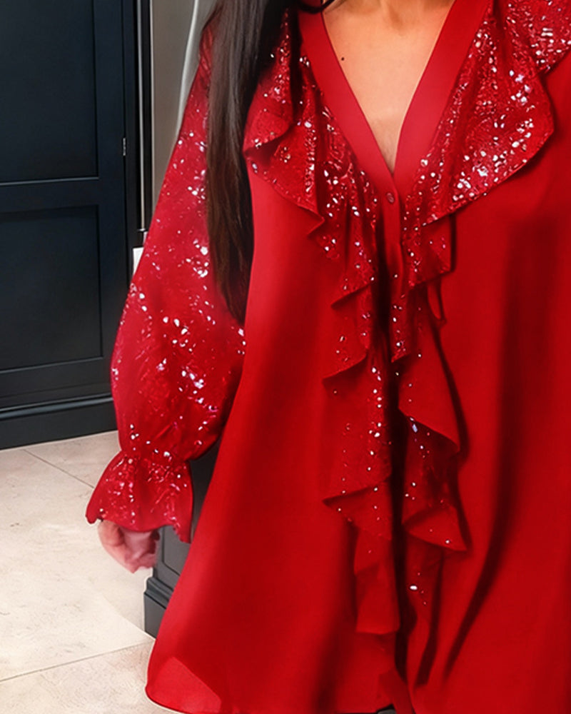Leah | Ruffle-Detail Cotton Blouse