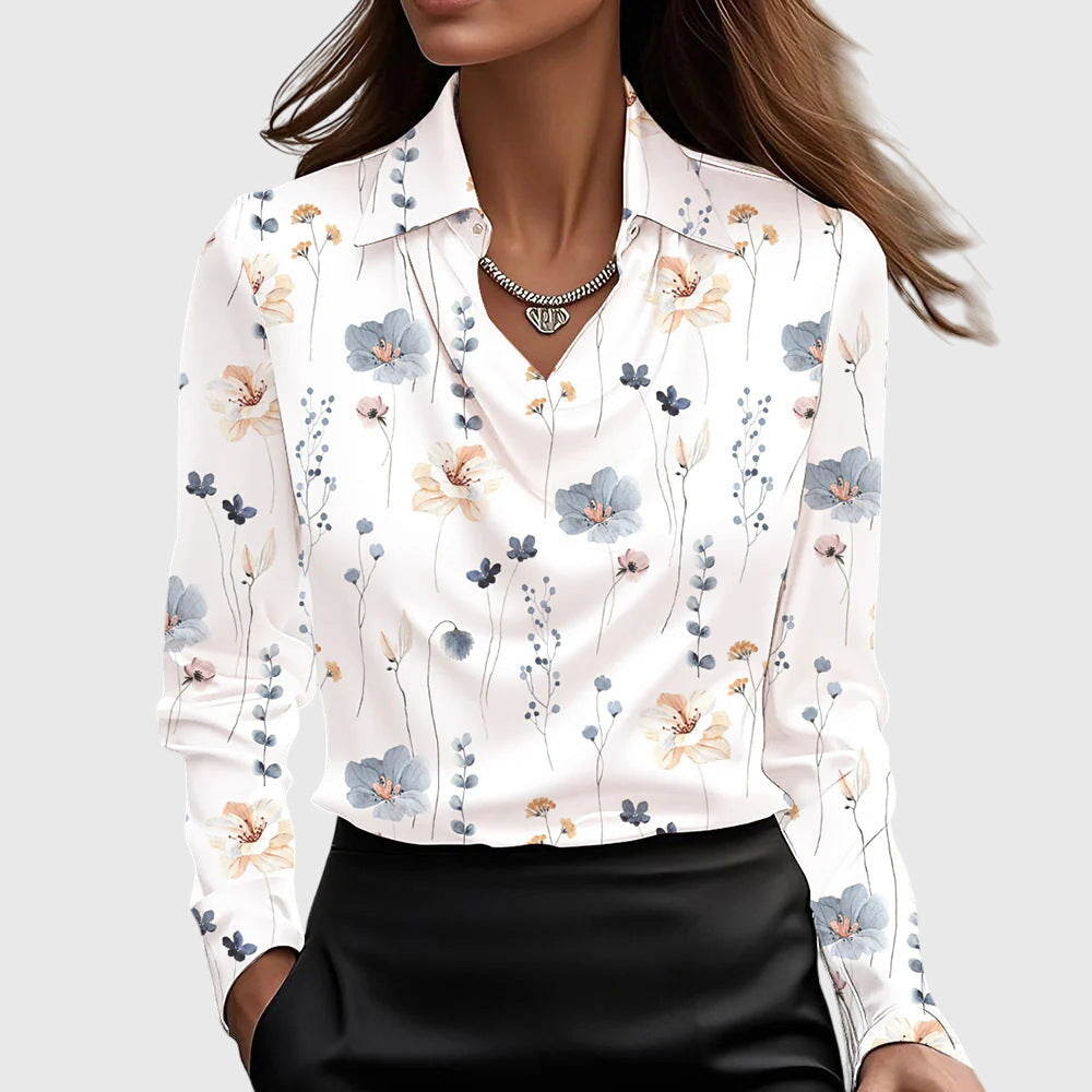 Elodie | Soft Sheen Pleated Blouse