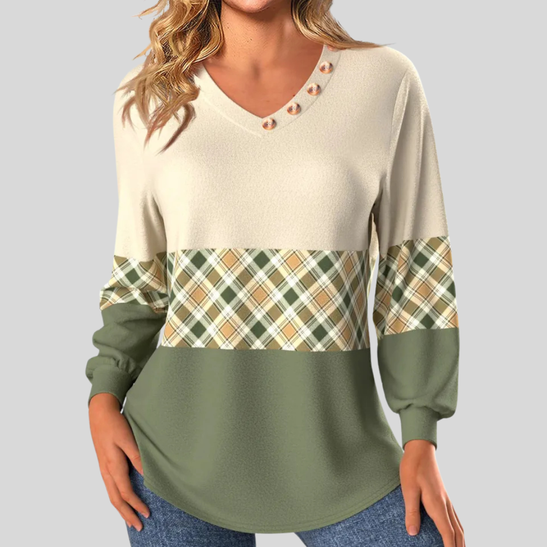 Annelie | Sweater with Checked Detail