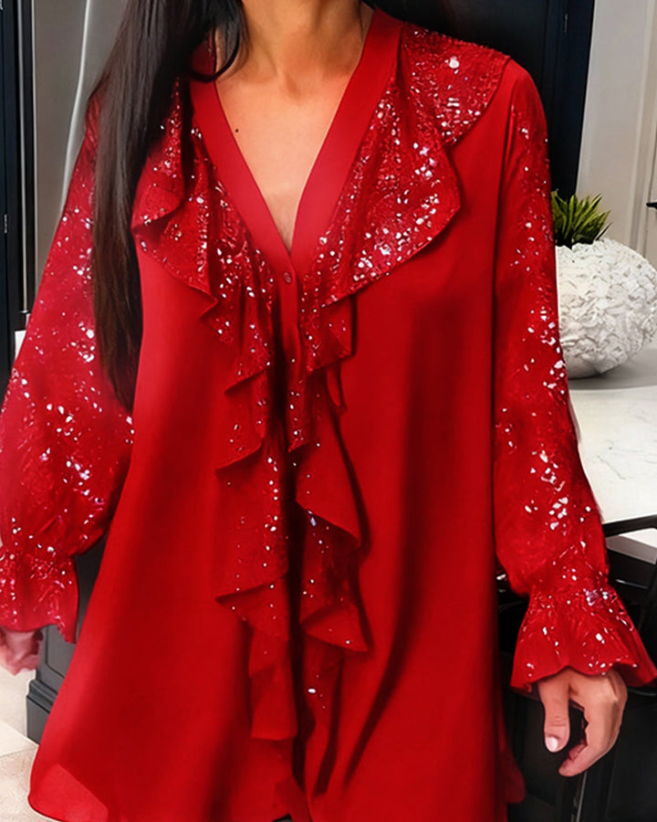 Leah | Ruffle-Detail Cotton Blouse