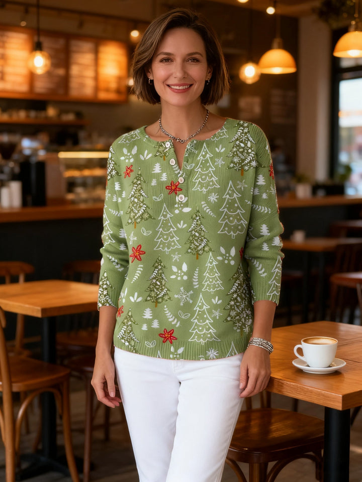 Clara | Cozy Winter Pines Holiday Sweater