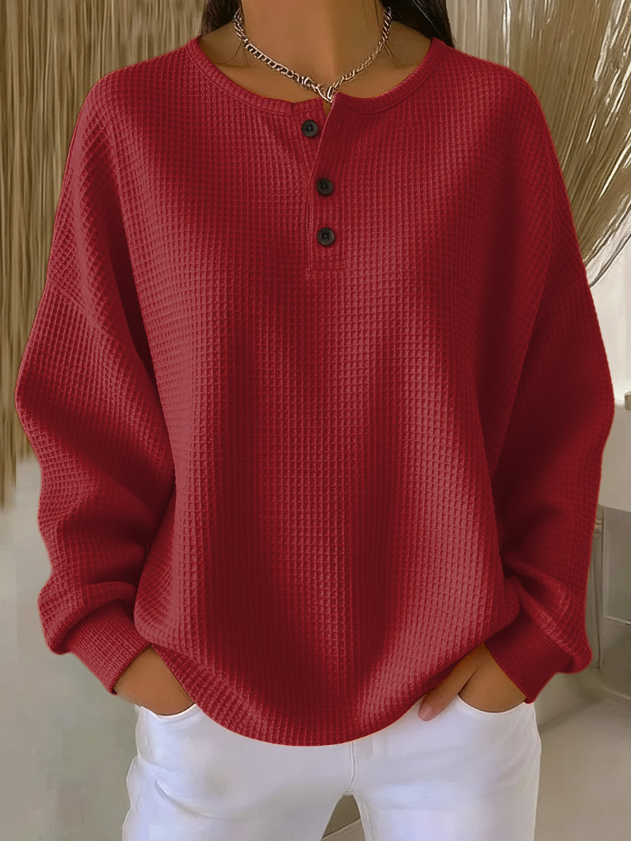 Maeve | Cozy Waffle Knit Henley