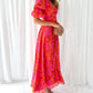 DERANA - ROBE MAXI ROUGE ROSE