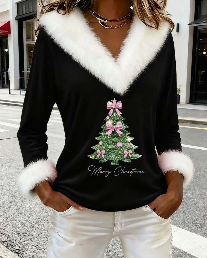 Serena | Festive Faux Fur Holiday Top