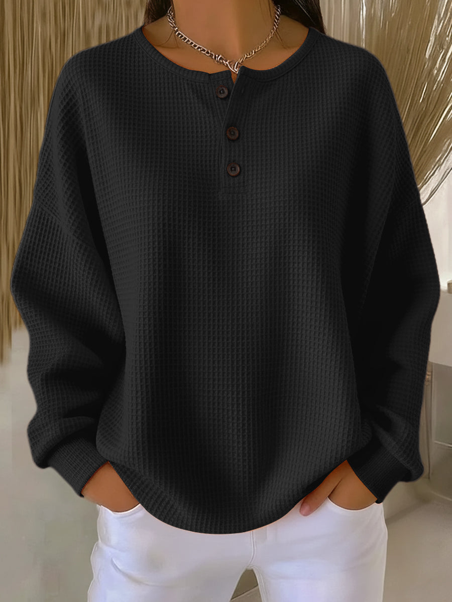 Maeve | Cozy Waffle Knit Henley