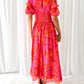 DERANA - ROBE MAXI ROUGE ROSE