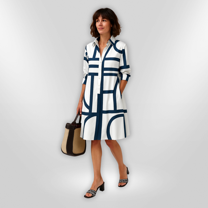Charlotte | Geometric Midi Dress