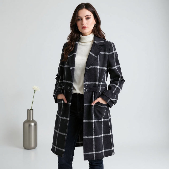 Luciana | Tailored Check Wool Coat