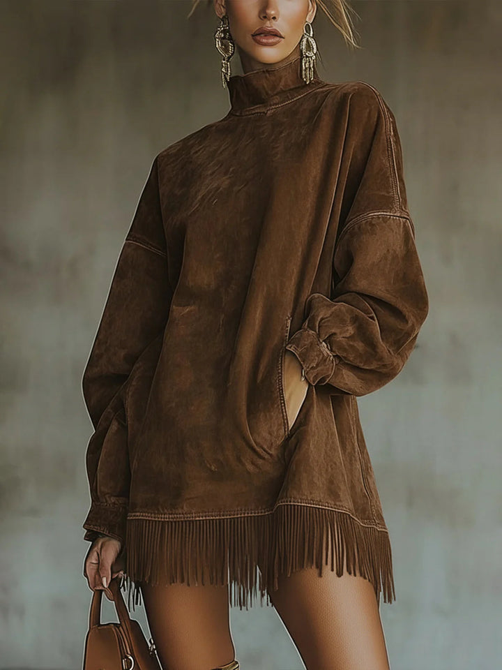 Danika | Cozy Suede Fringe Dress