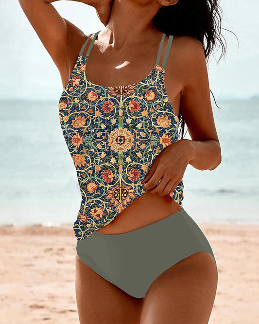 Claudia - Stylische bedruckte Tankini-Badebekleidung