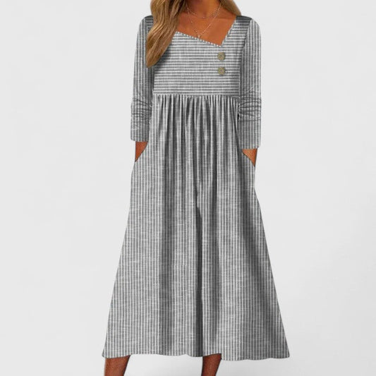 Élise | Elegante midi-jurk met asymmetrisch detail