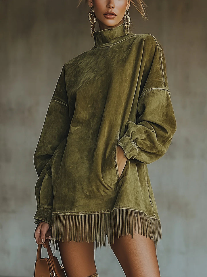 Danika | Cozy Suede Fringe Dress