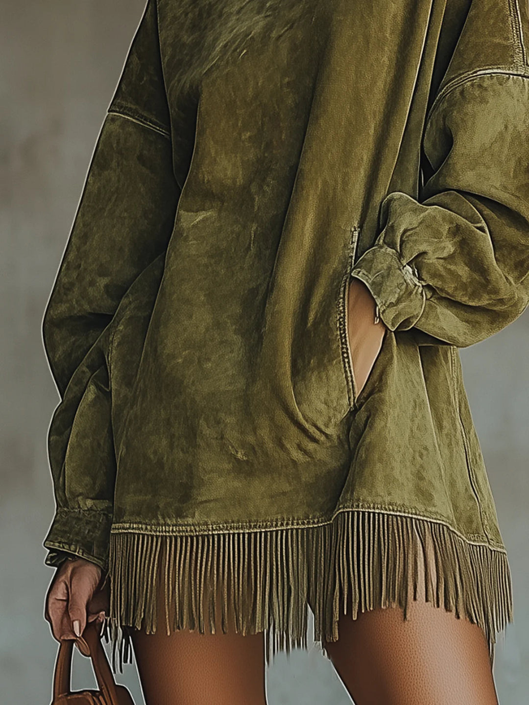 Danika | Cozy Suede Fringe Dress