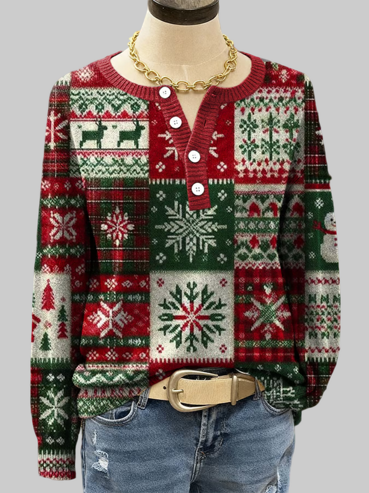Elise | Classic Holiday Patchwork Sweater