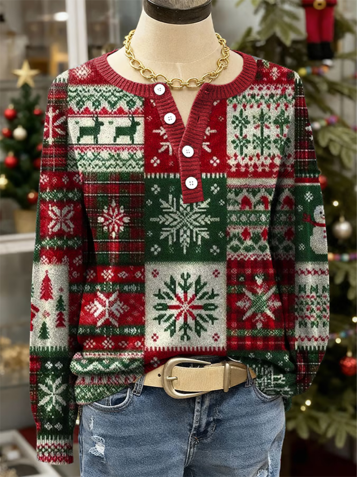Elise | Classic Holiday Patchwork Sweater