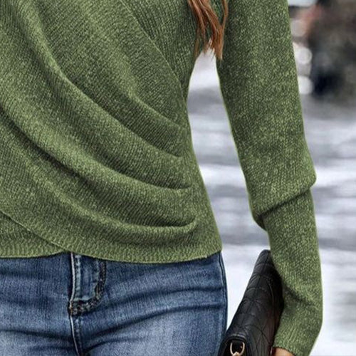 Leah | Green V-Neck Sweater