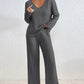 Vivienne | Tweedelige set met rechte broek en V-hals top