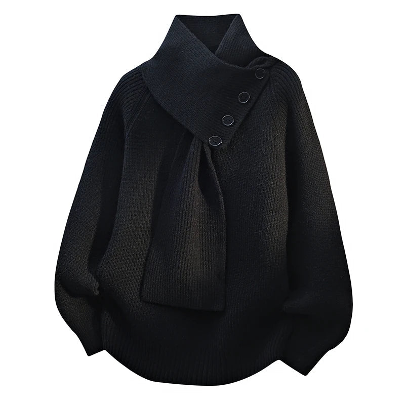 Noelle | Scarf-Neck Knit Sweater