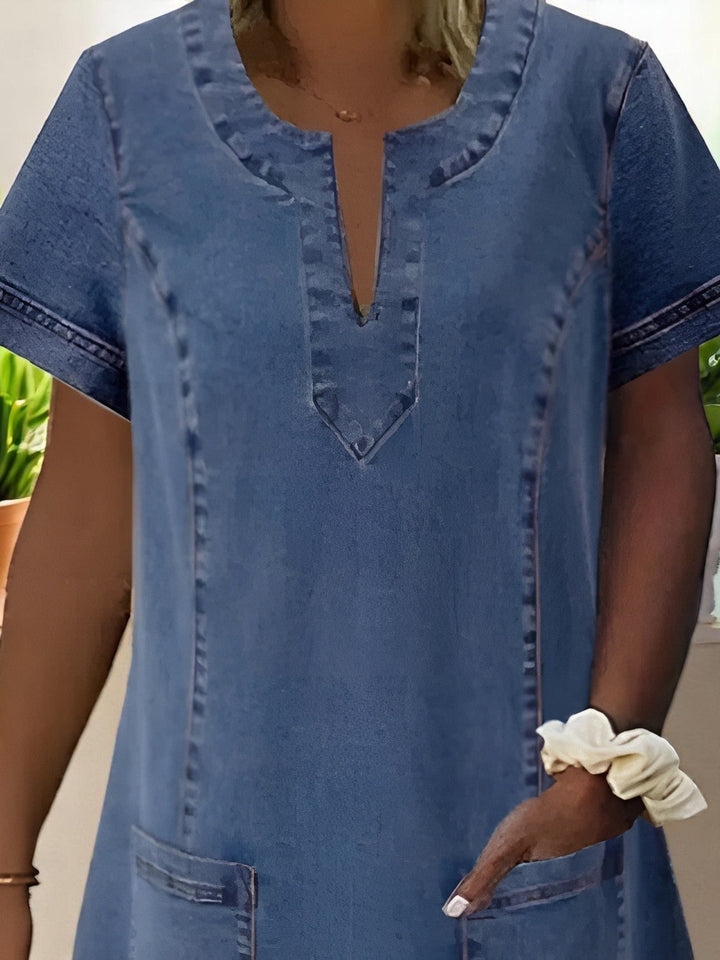 Dorothy | Soft Denim Dress with Front Pockets