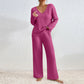 Vivienne | Tweedelige set met rechte broek en V-hals top