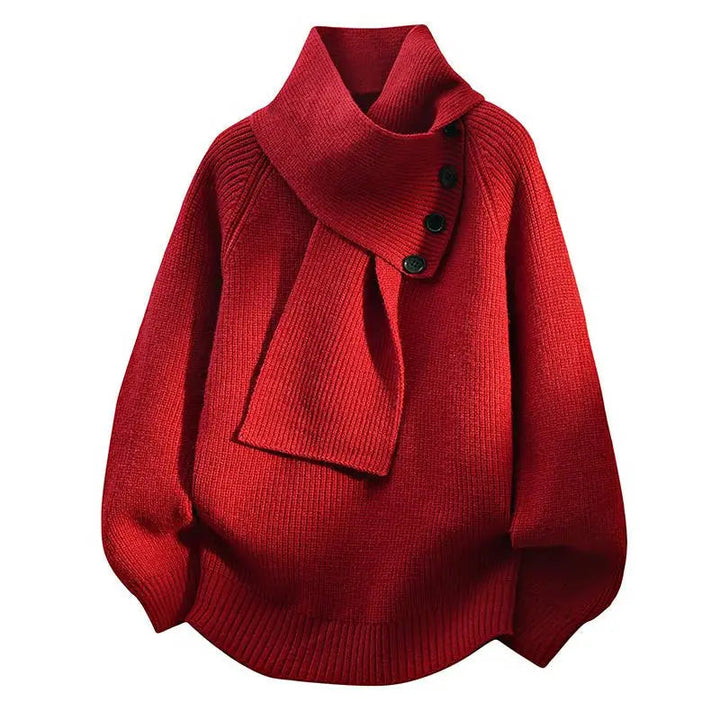 Noelle | Scarf-Neck Knit Sweater