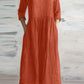 Women Cotton And Linen Loose Dress Long Spring Autumn Casual Half-sleeved Simple Style Long Dress solid Vestidos Female