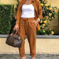 Conjunto Casual em Linho e Algodão Blusa + Calça + Brinde [Último Dia]