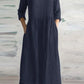 Women Cotton And Linen Loose Dress Long Spring Autumn Casual Half-sleeved Simple Style Long Dress solid Vestidos Female