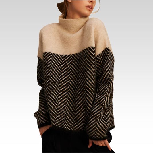 Sophie | Rollkragen trui met visgraatdetails