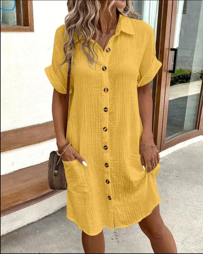 Bernadette | Casual polojurk met knoopsluiting en zakken