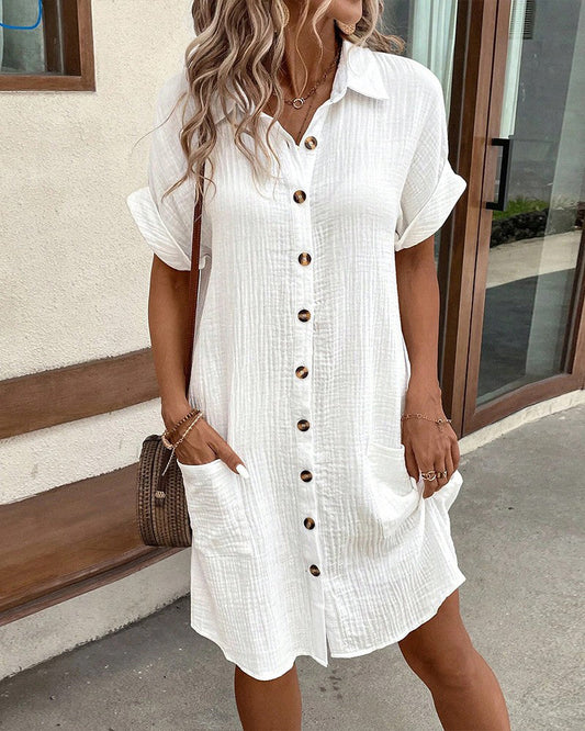 Bernadette | Casual polojurk met knoopsluiting en zakken