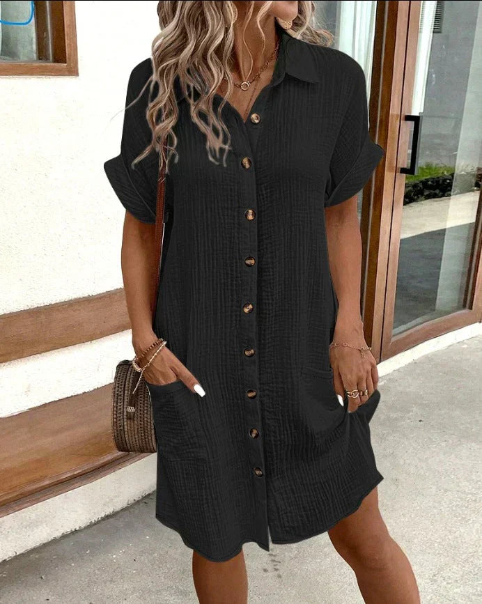 Bernadette | Casual polojurk met knoopsluiting en zakken