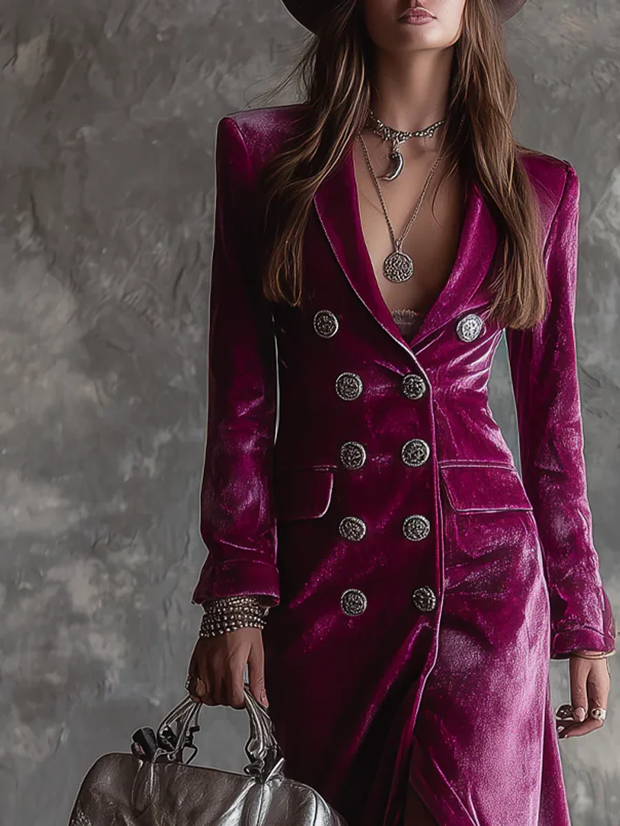 Isabelle | Velvet Blazer Maxi Dress