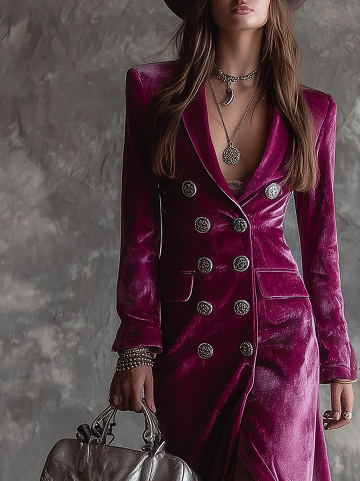 Isabelle | Velvet Blazer Maxi Dress